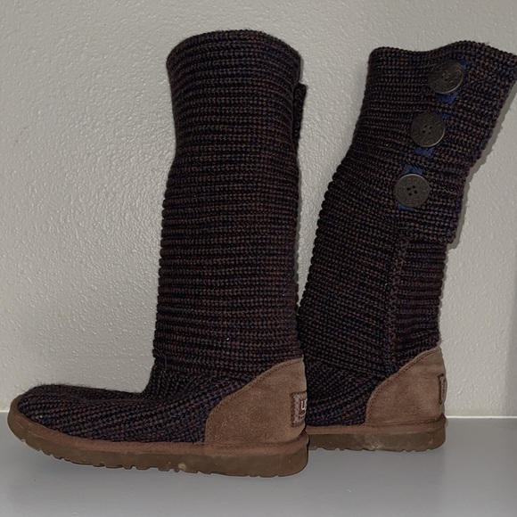 Sweater Knit Uggs Boots/Booties black/brown size 6 - Picture 5 of 16